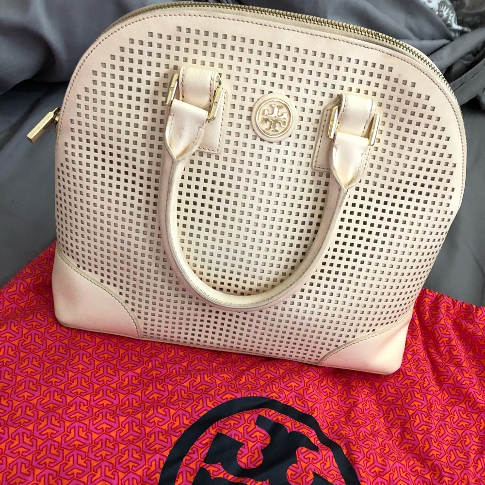 Tory Burch Robinson perforated leather satchel